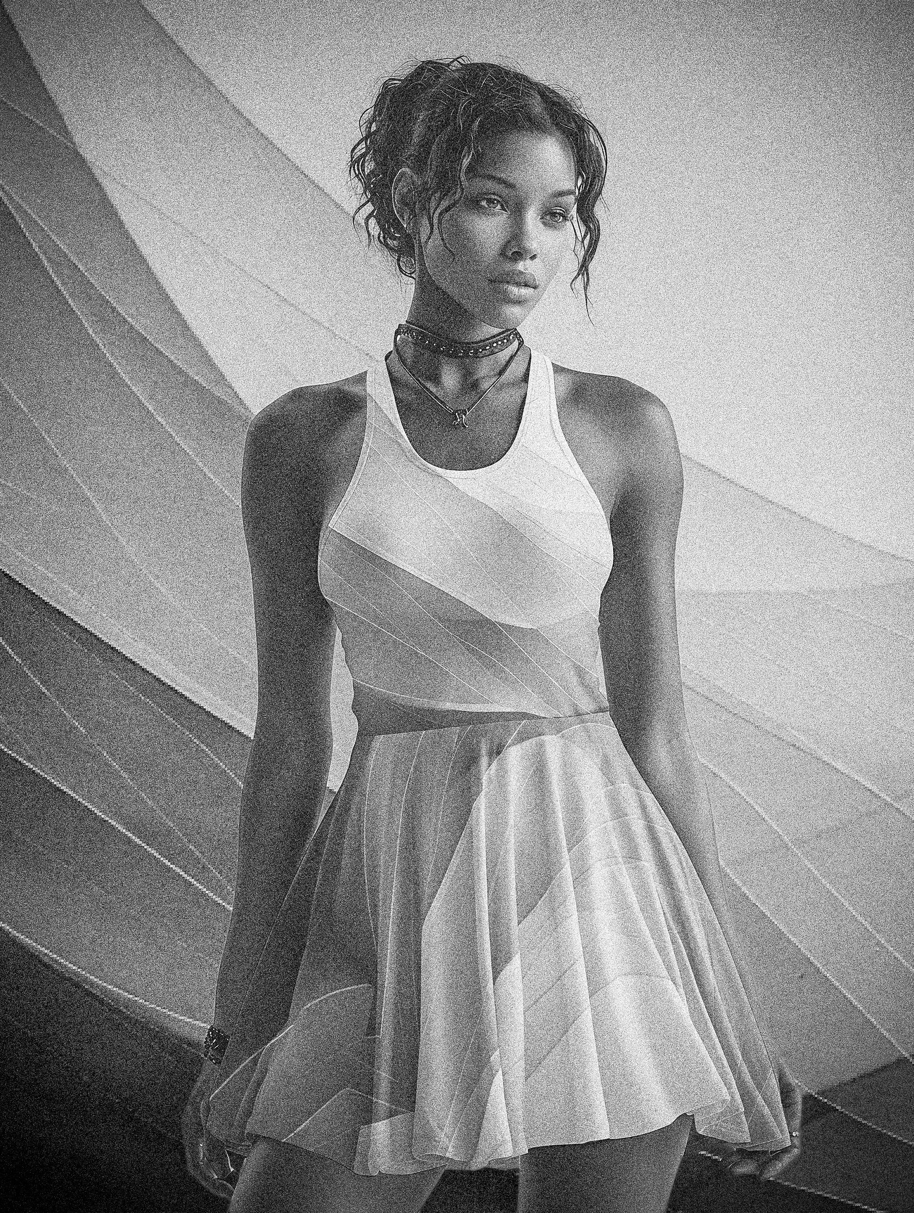 Women's Deep White Skater Dresses