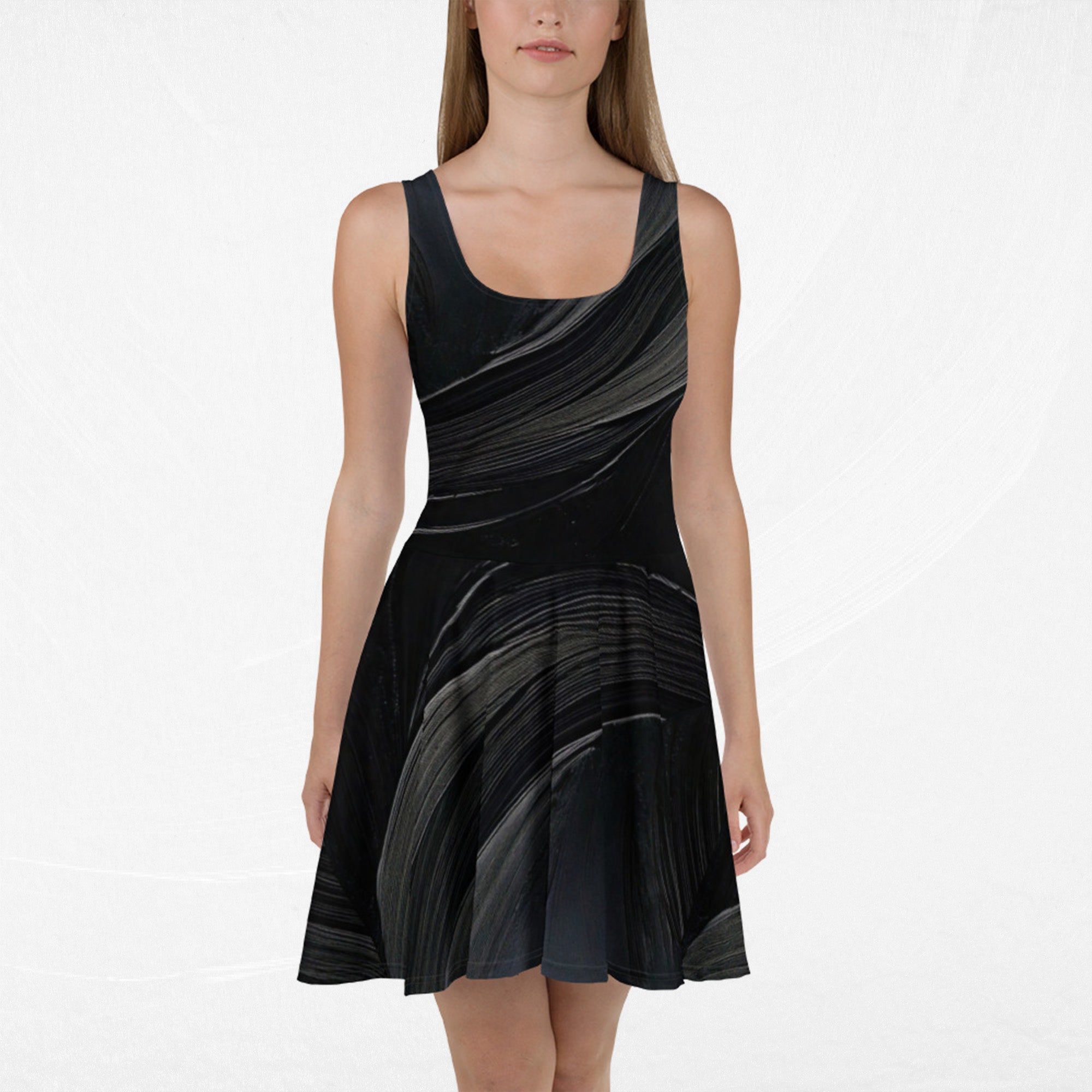 Women's Deep Black Skater Dress