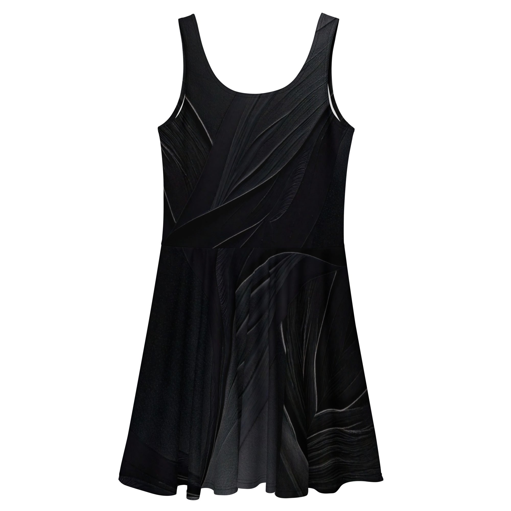 Women's Deep Black Skater Dress (No.02) back