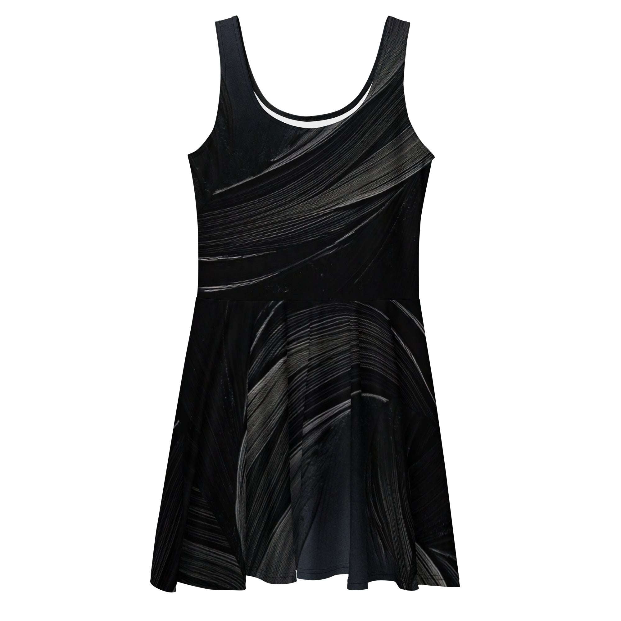 Women's Deep Black Skater Dress front