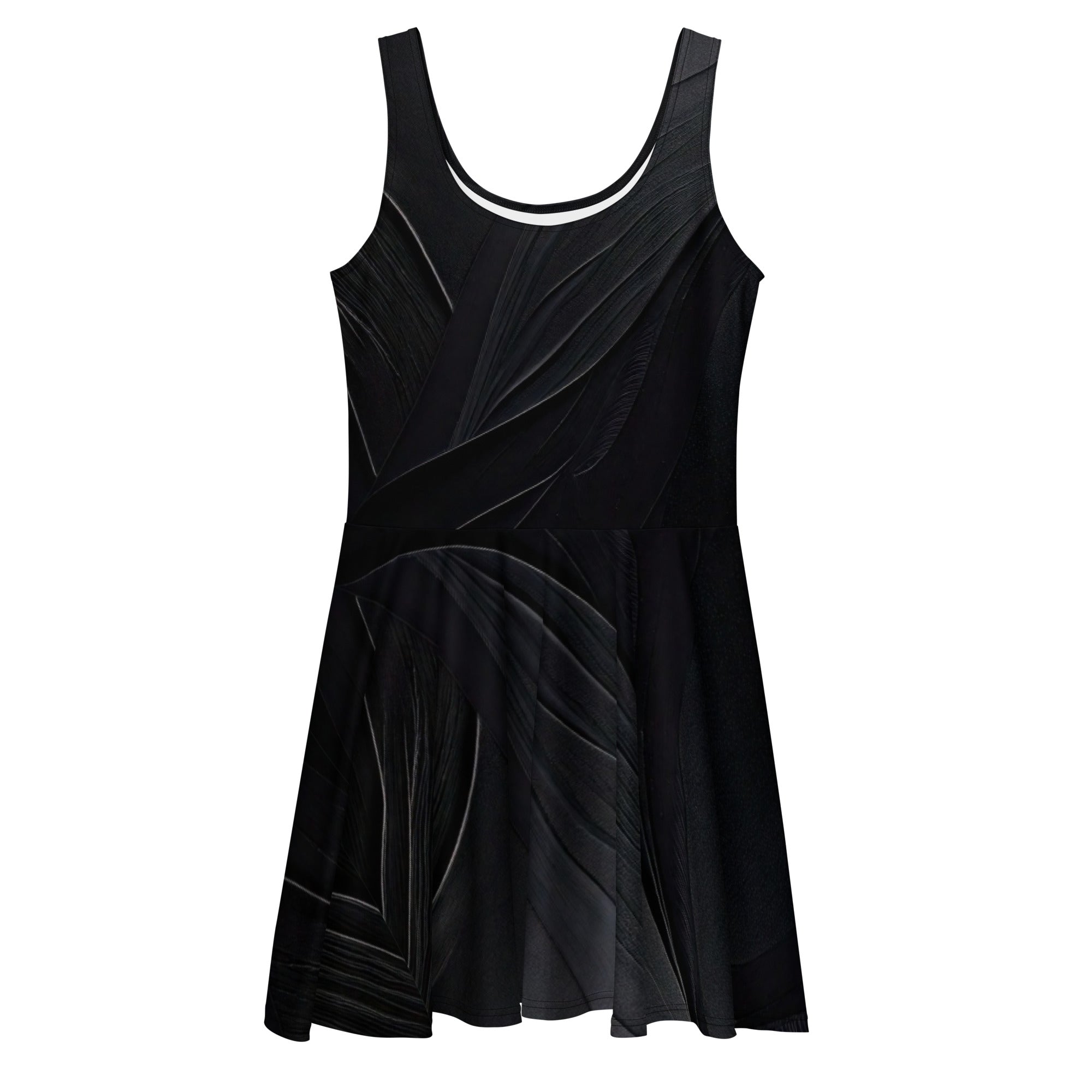 Women's Deep Black Skater Dress (No.02) front