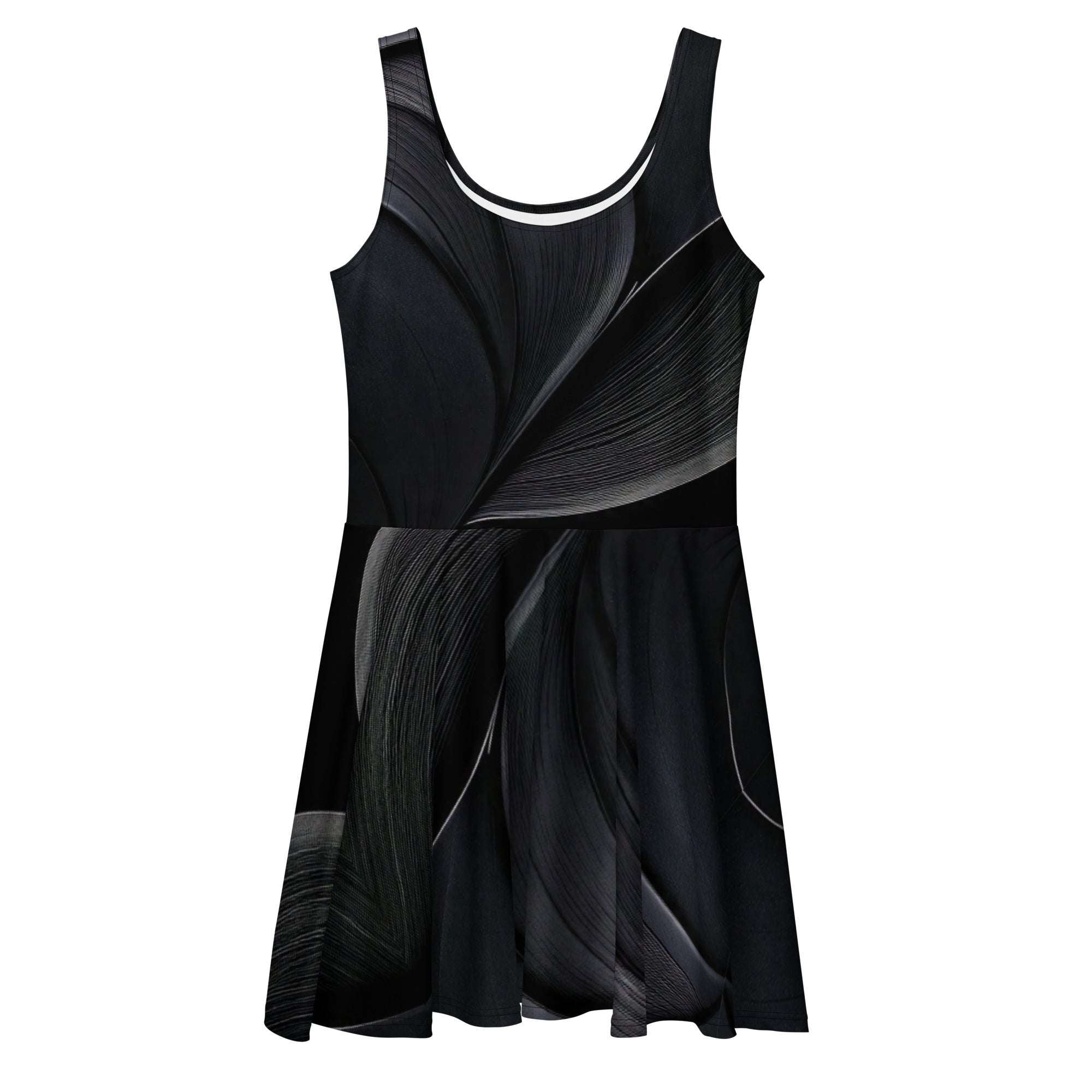Women's Deep Black Skater Dress (No.04) front