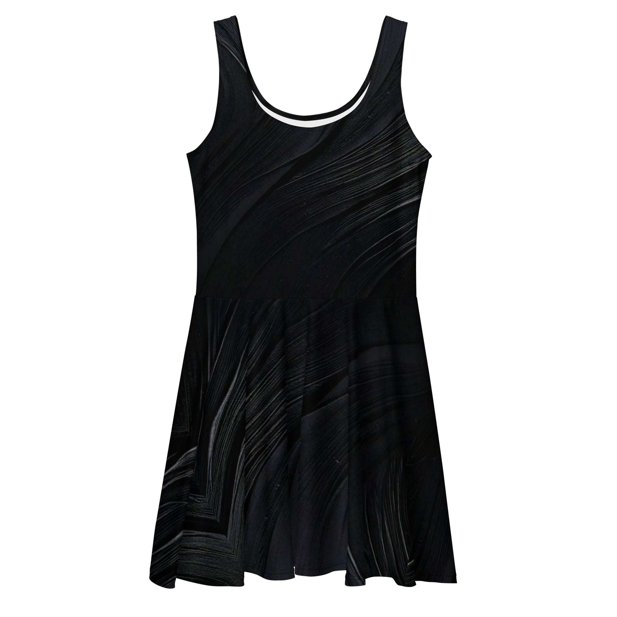 Women's Deep Black Skater Dress (No.05) front