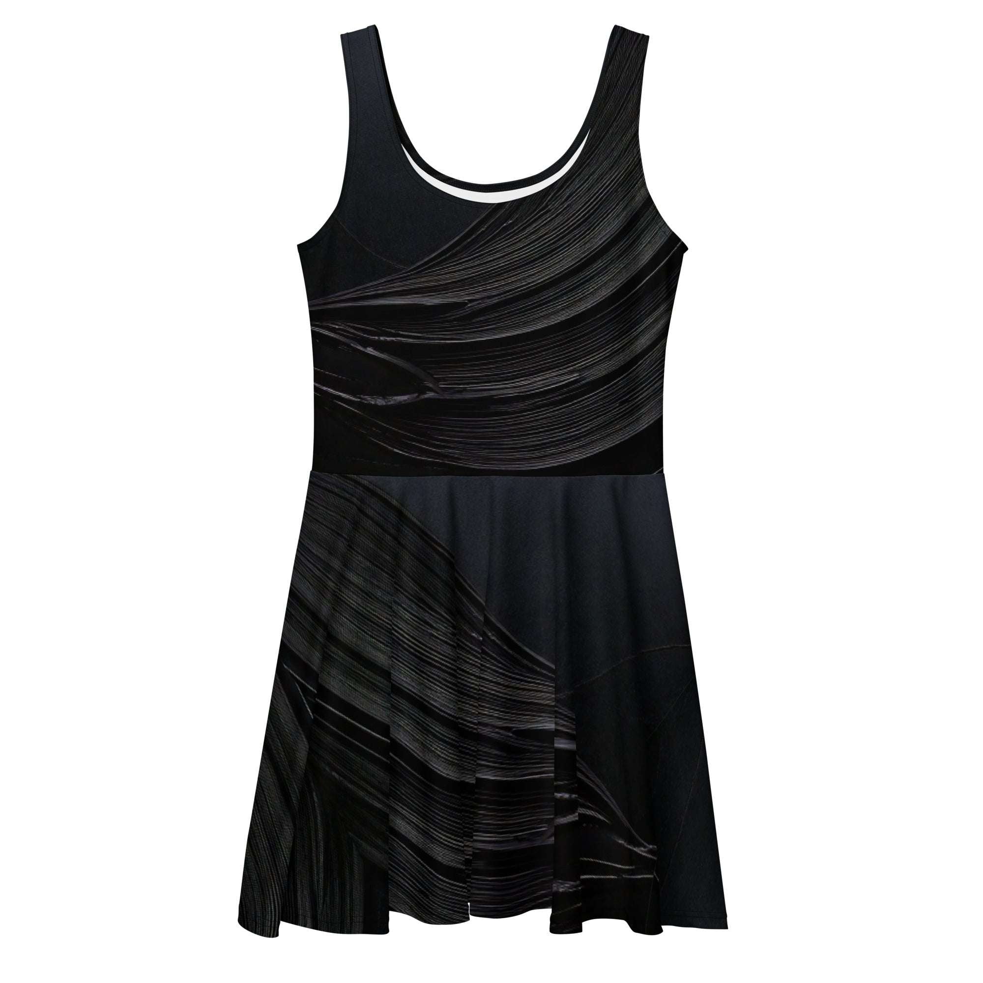 Women's Deep Black Skater Dress (No.06) front