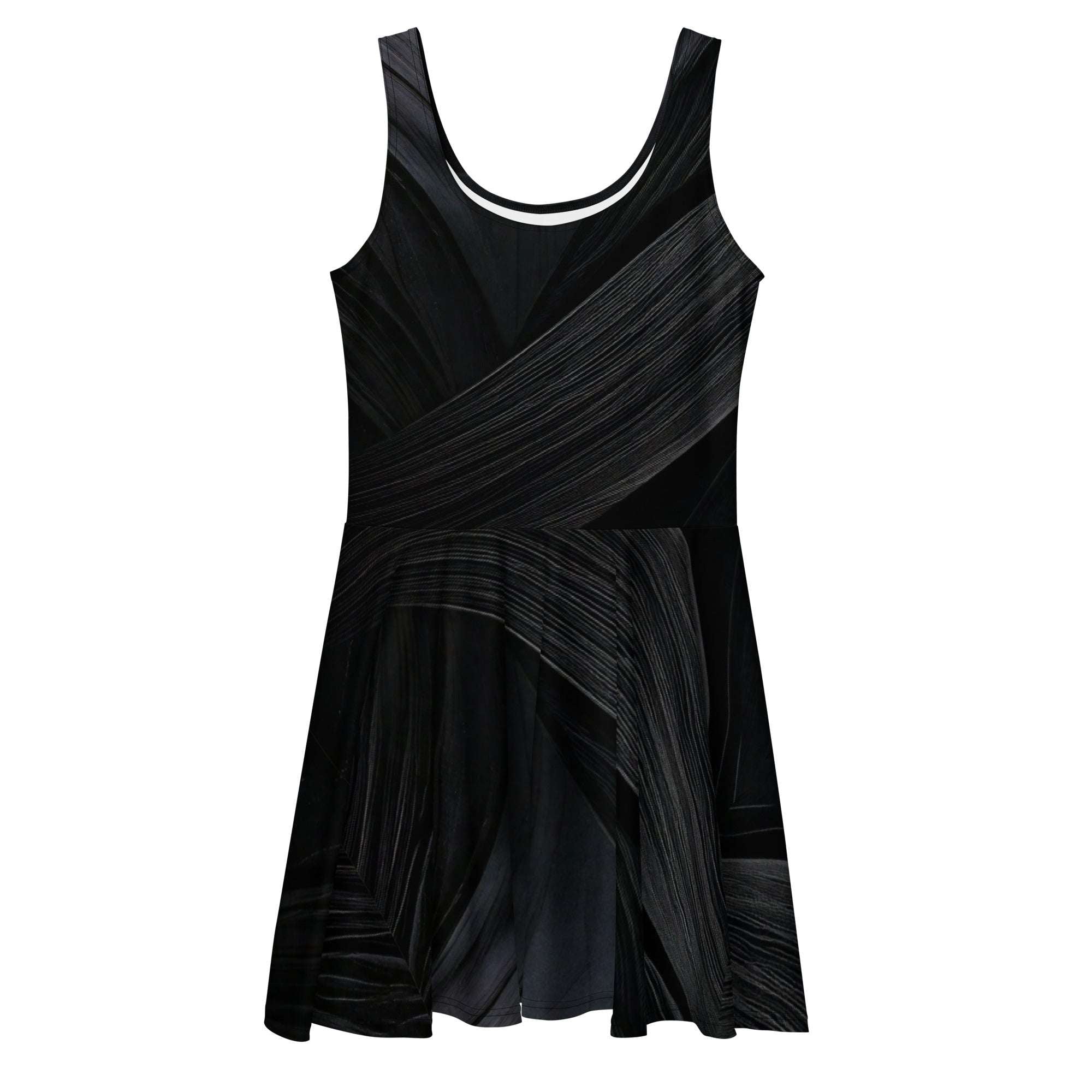 Women's Deep Black Skater Dress (No.07) front