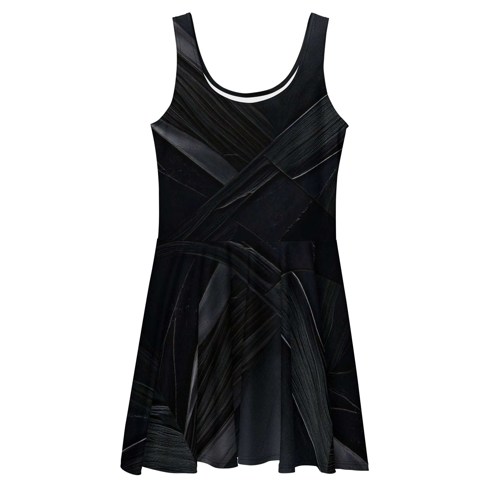 Women's Deep Black Skater Dress (No.08) front