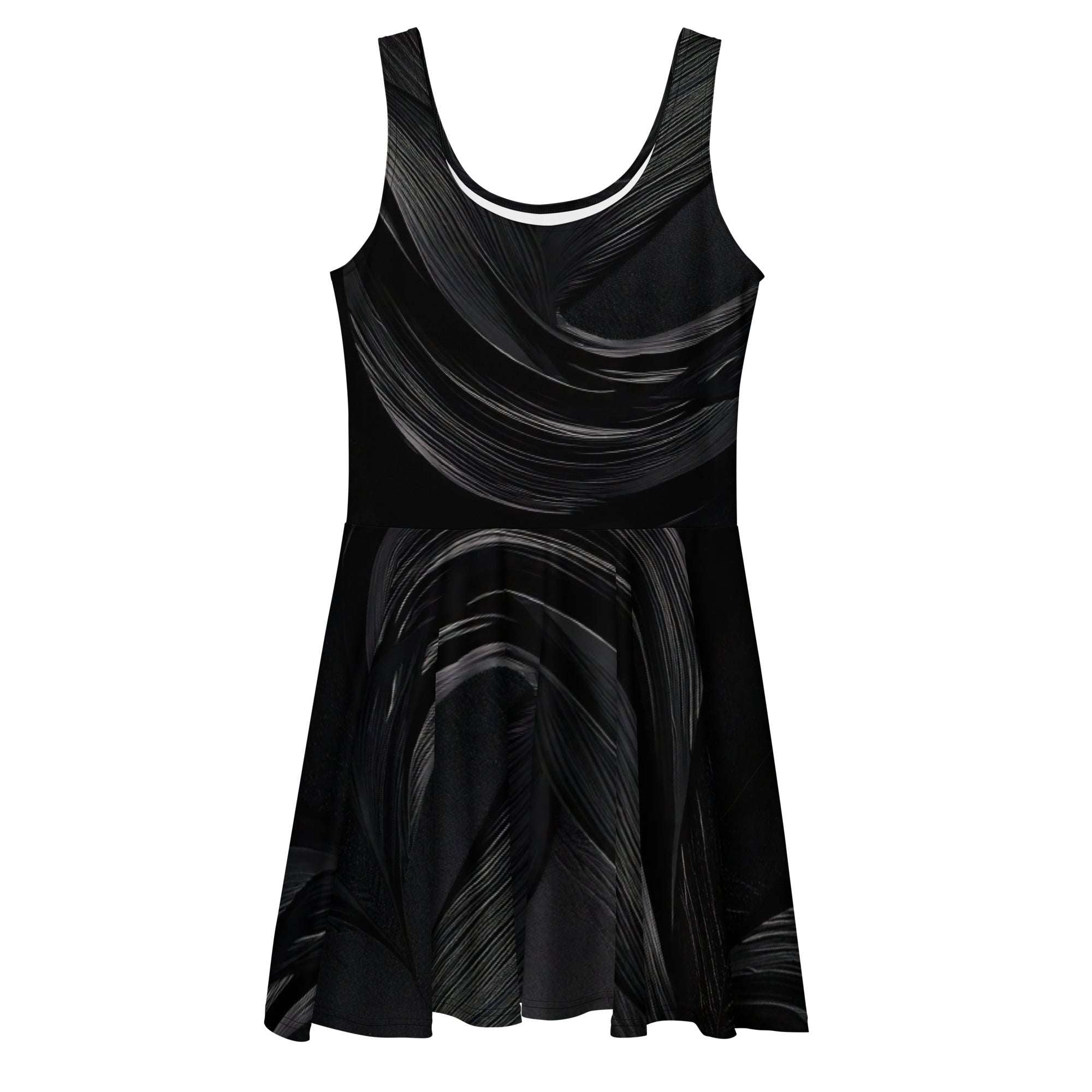 Women's Deep Black Skater Dress (No.09) front