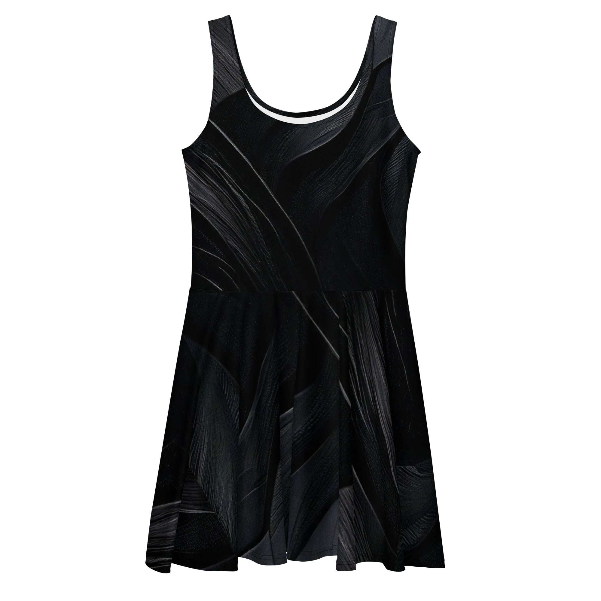 Women's Deep Black Skater Dress (No.10) front