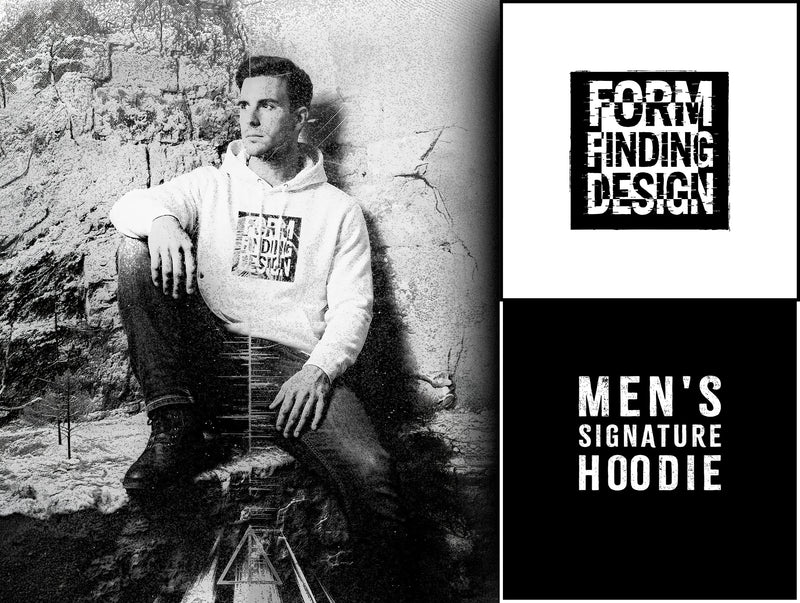 The Men's Signature Hoodie Product Banner from Form Finding Design