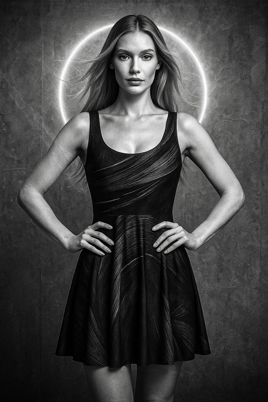 Women's Deep Black Skater Dresses