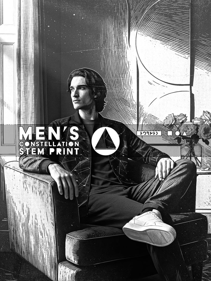 The Men's Constellation Stem Prints Product Banner from Form Finding Design