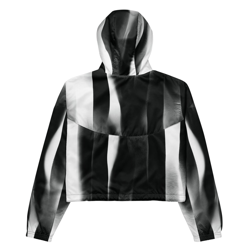 Black and white striped hoodie on a white background