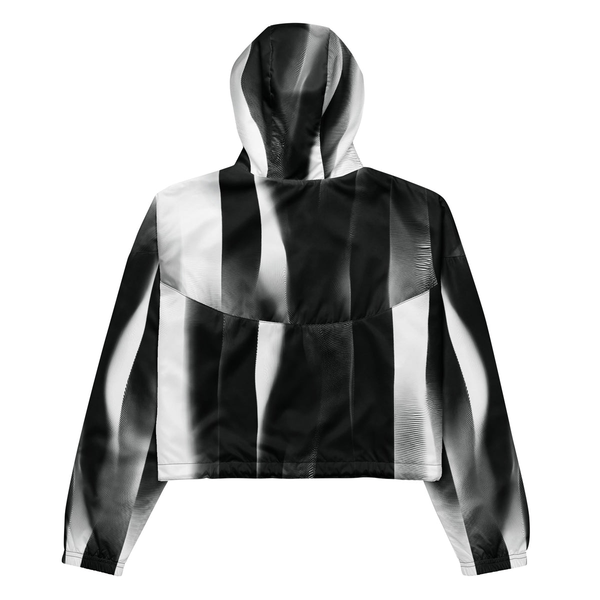 Black and white striped hoodie on a white background