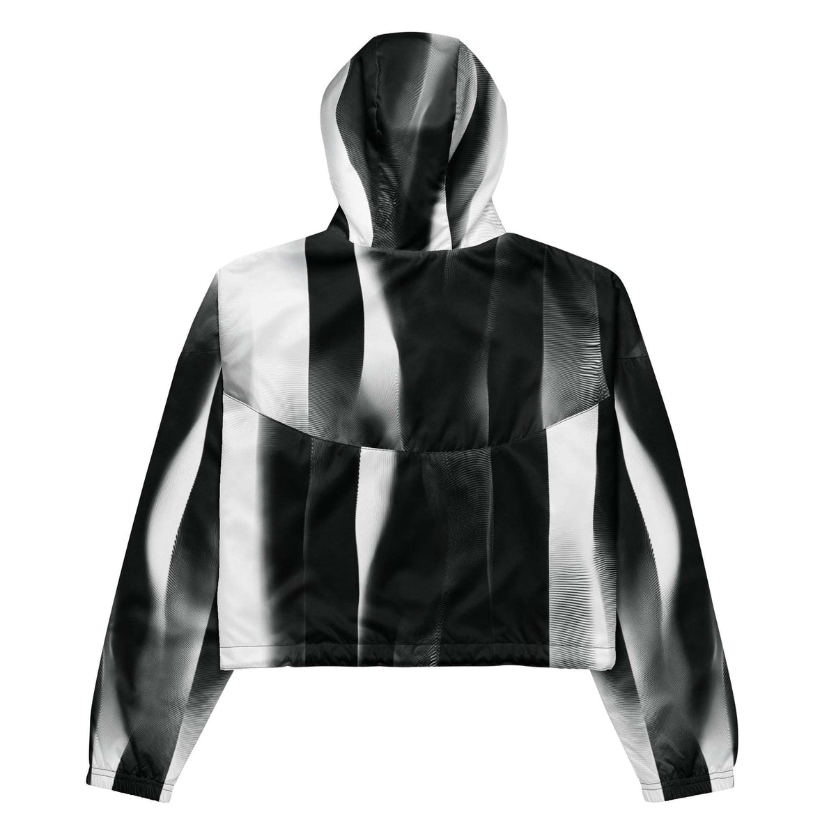 Black and white striped hoodie on a white background