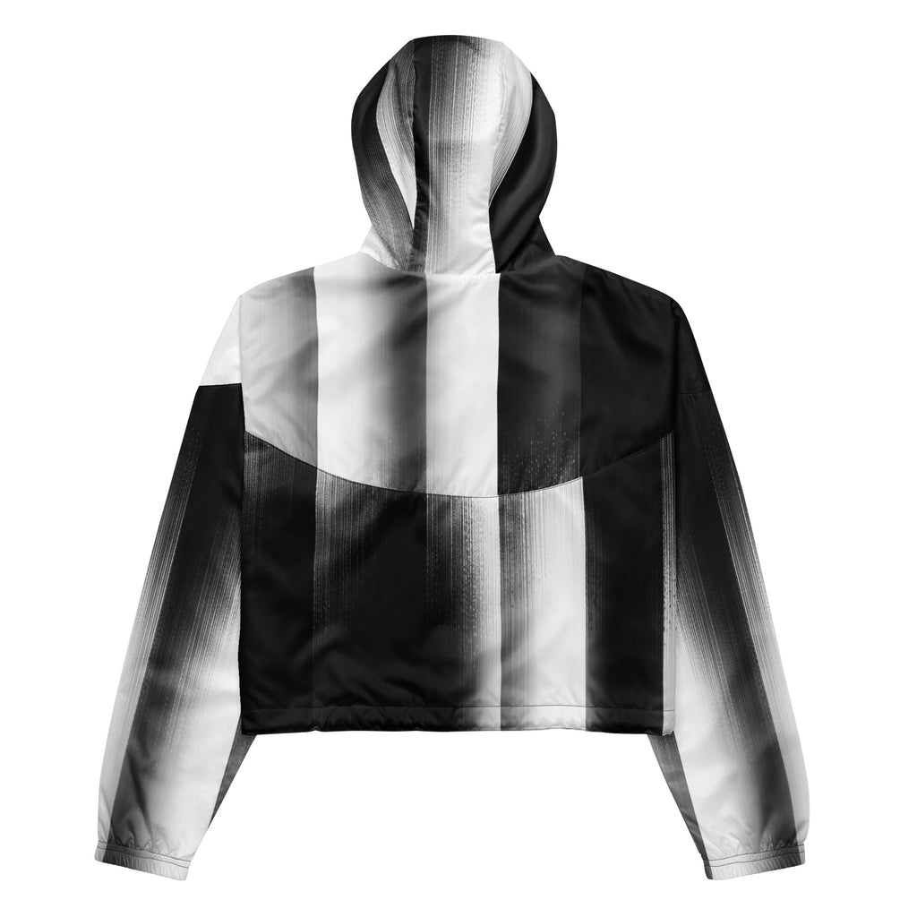 Black and white striped jacket on a white background