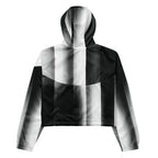 Black and white striped jacket on a white background
