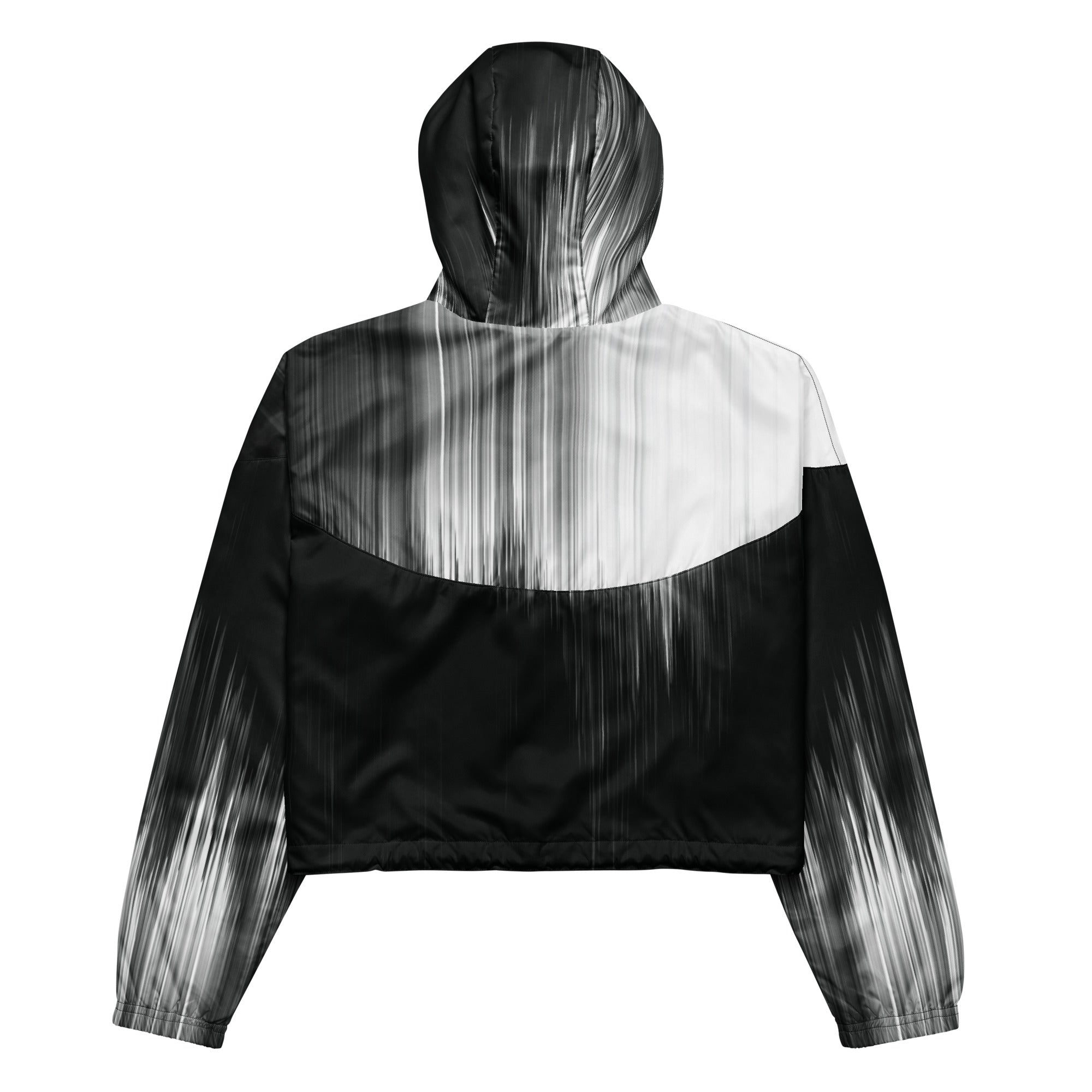 Black and white jacket with a blurred effect on a white background