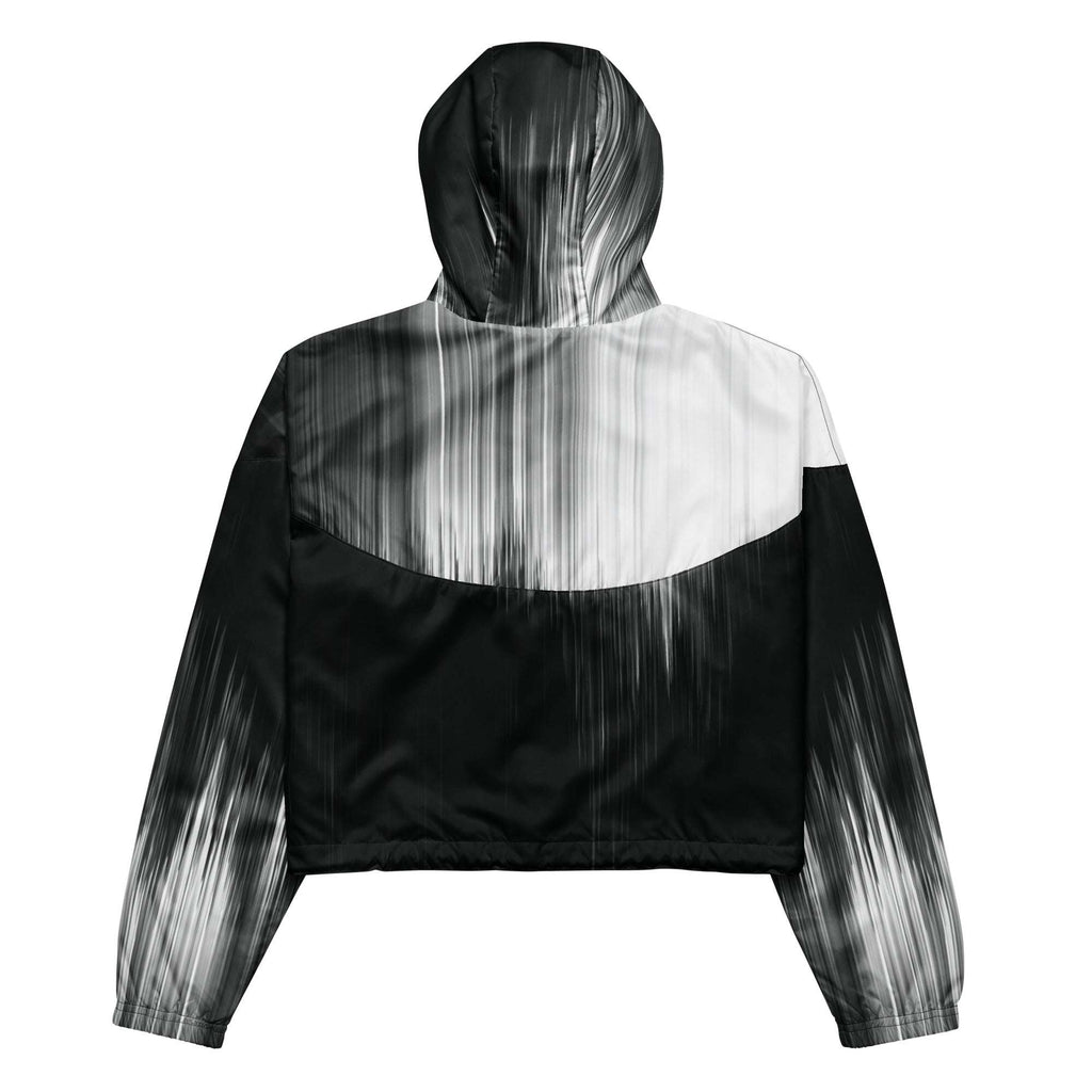 Black and white jacket with a blurred effect on a white background