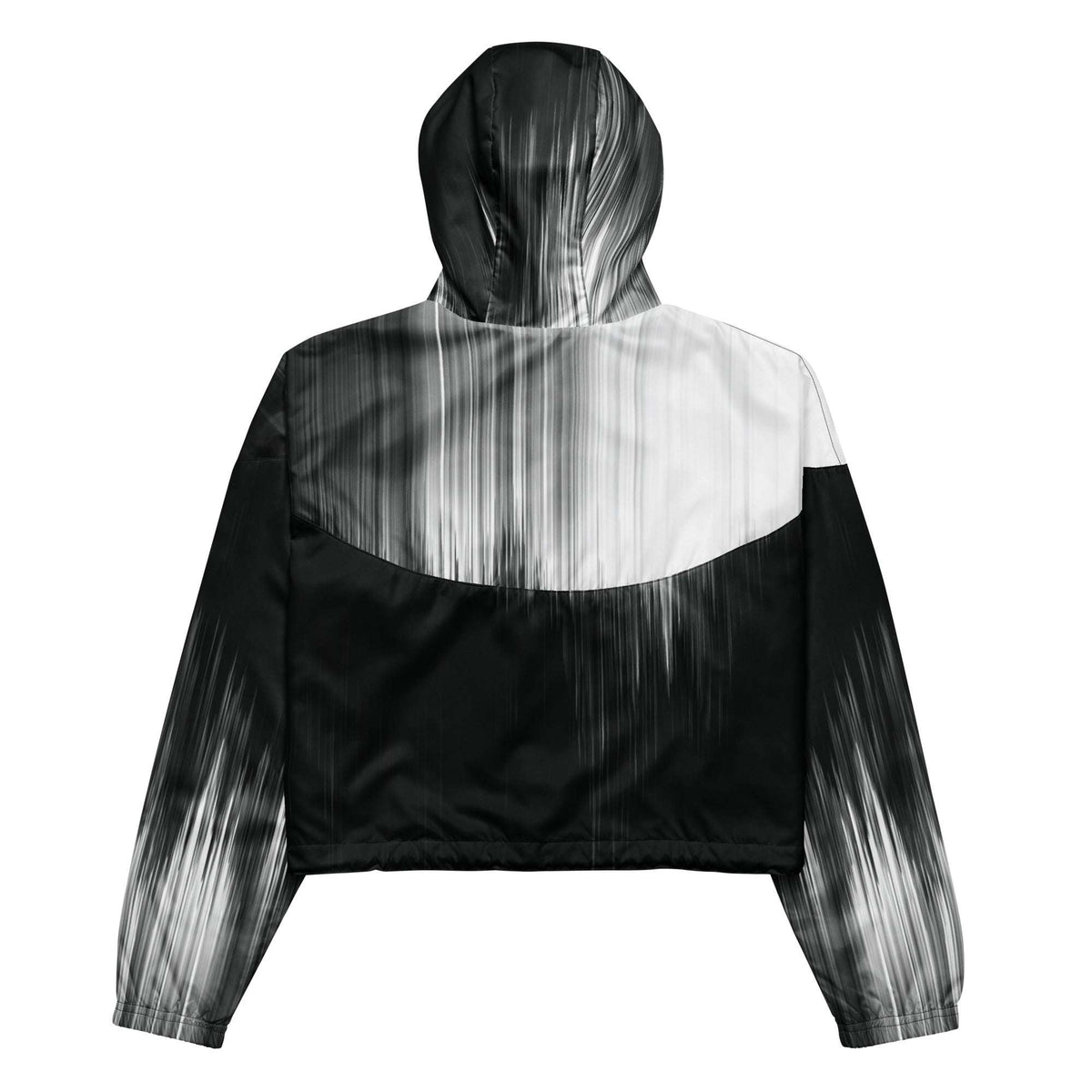 Black and white jacket with a blurred effect on a white background