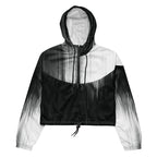 Black and white jacket with gradient effect on a white background