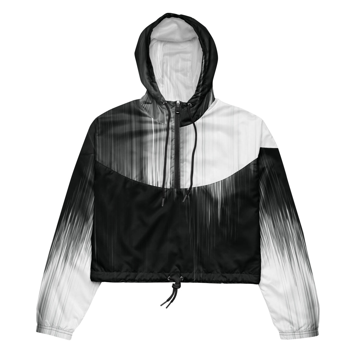 Black and white jacket with gradient effect on a white background