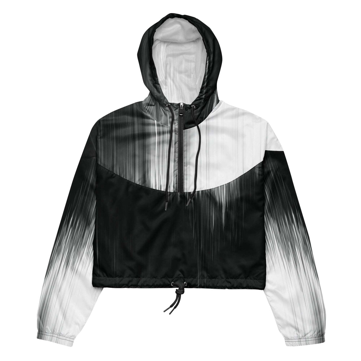 Black and white jacket with gradient effect on a white background
