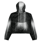 Black and white striped hoodie on a white background