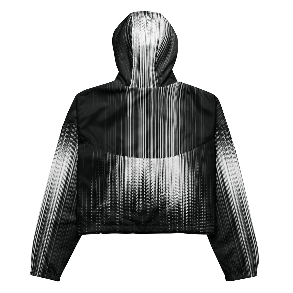 Black and white striped hoodie on a white background