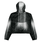 Black and white striped hoodie on a white background