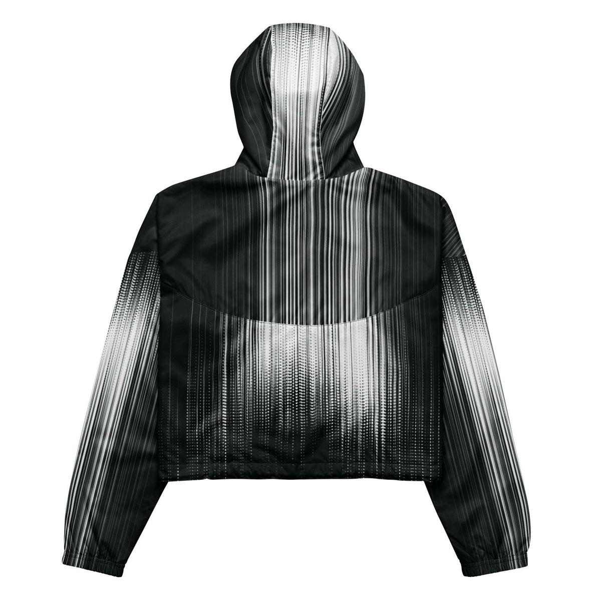 Black and white striped hoodie on a white background