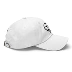 White baseball cap with a FFD logo on a white background