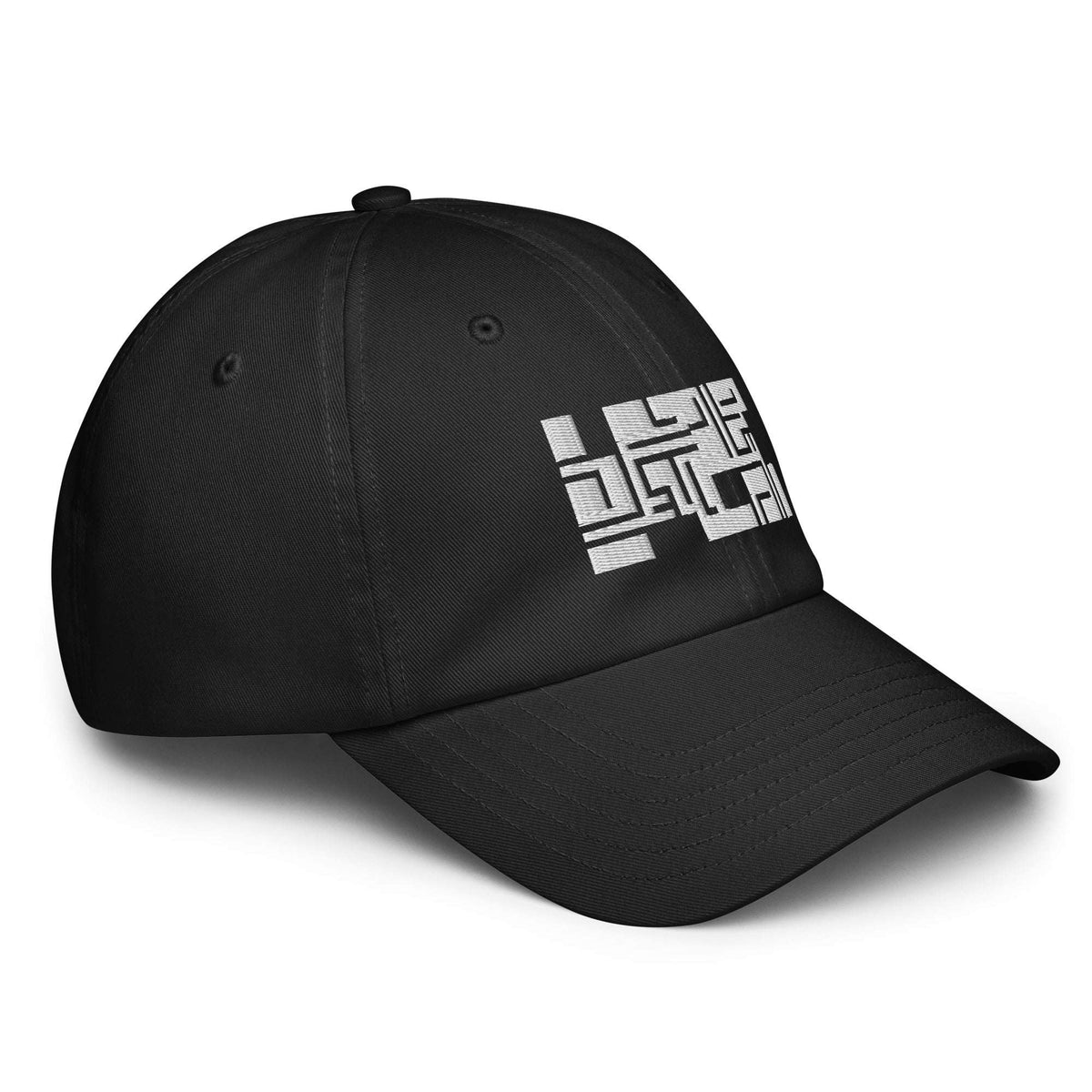 black cap with white maze logo on a white background