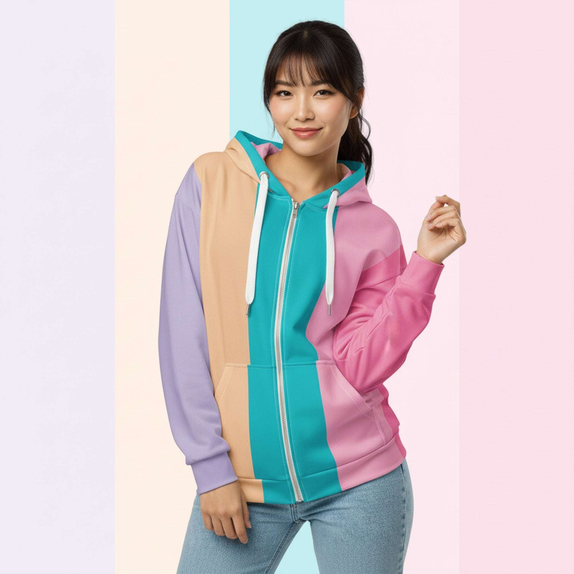 Her Palette Strip Hoodie (No.08)