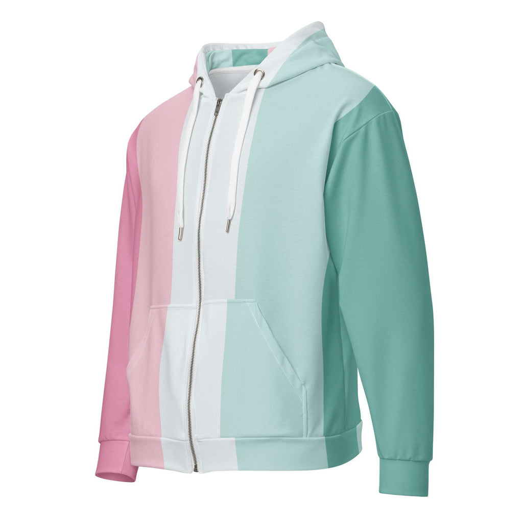 Her Palette Strip Hoodie on a white backdrop from " Form Finding Design "