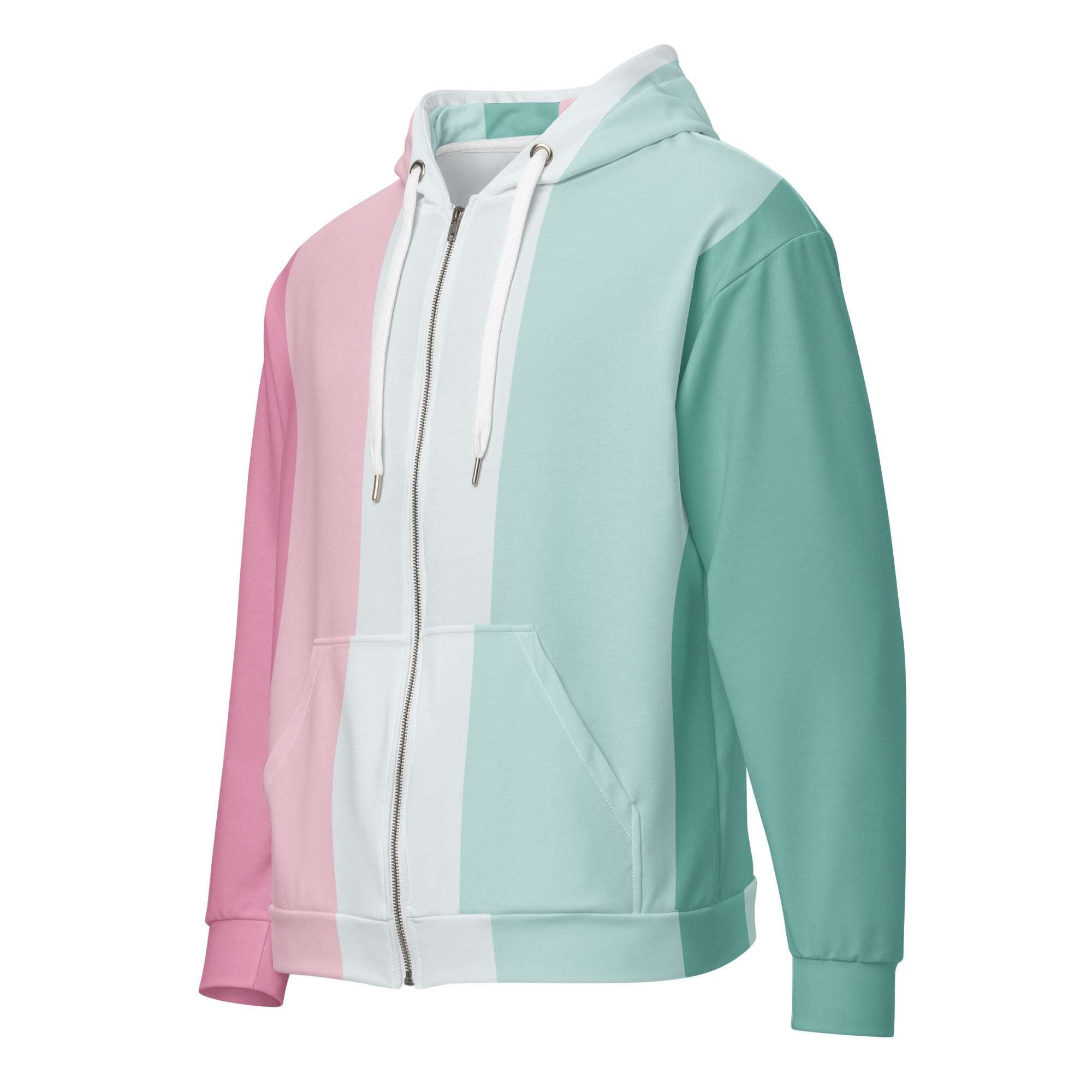 Her Palette Strip Hoodie on a white backdrop from " Form Finding Design "