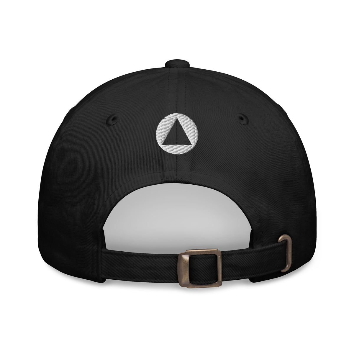 Black baseball cap shown from the back, featuring the FormFD logo and an adjustable black strap with a metallic gold-tone buckle.