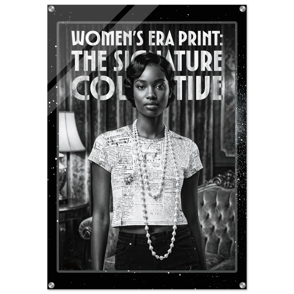 Woman wearing a shirt with text print in a room with a lamp and chair.
