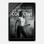 Poster with a woman standing against a starry background and text 'Women's Era Print: The Signature Collective'.