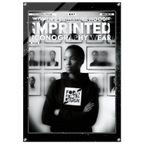 A black and white fashion poster featuring a woman in a hoodie with the text 'FORM FINDING DESIGN' on the front. The poster has a glossy, framed look with a black border and decorative text at the top reading 'WOMEN'S SIGNATURE HOODIE IMPRINTED ICONOGRAPHY WEAR'.
