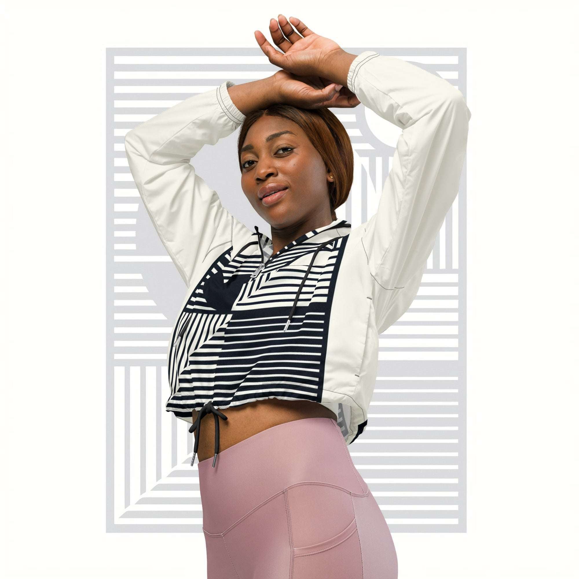 Women's ICN Cropped Windbreaker Print (No.03)