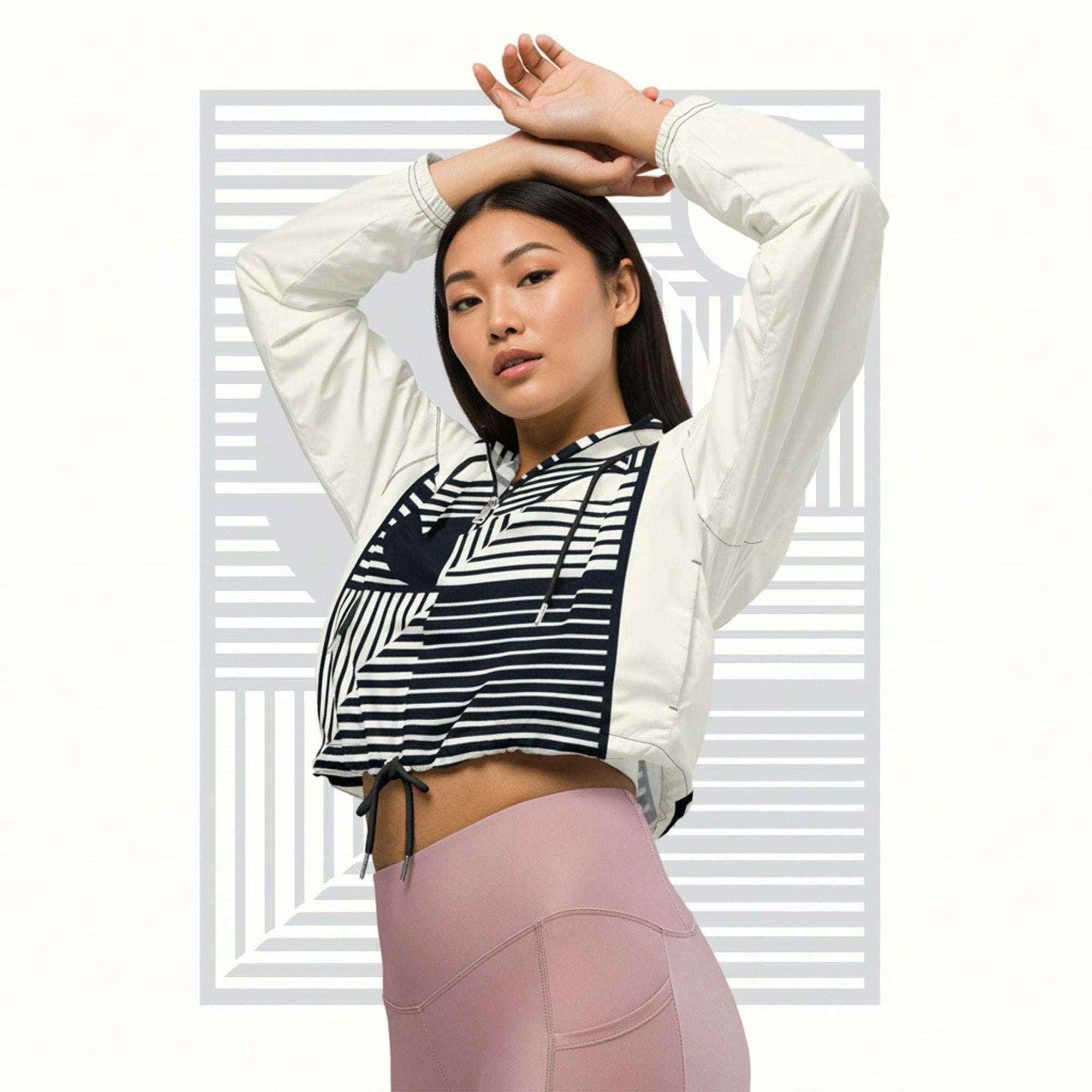 Women's ICN Cropped Windbreaker Print (No.03)