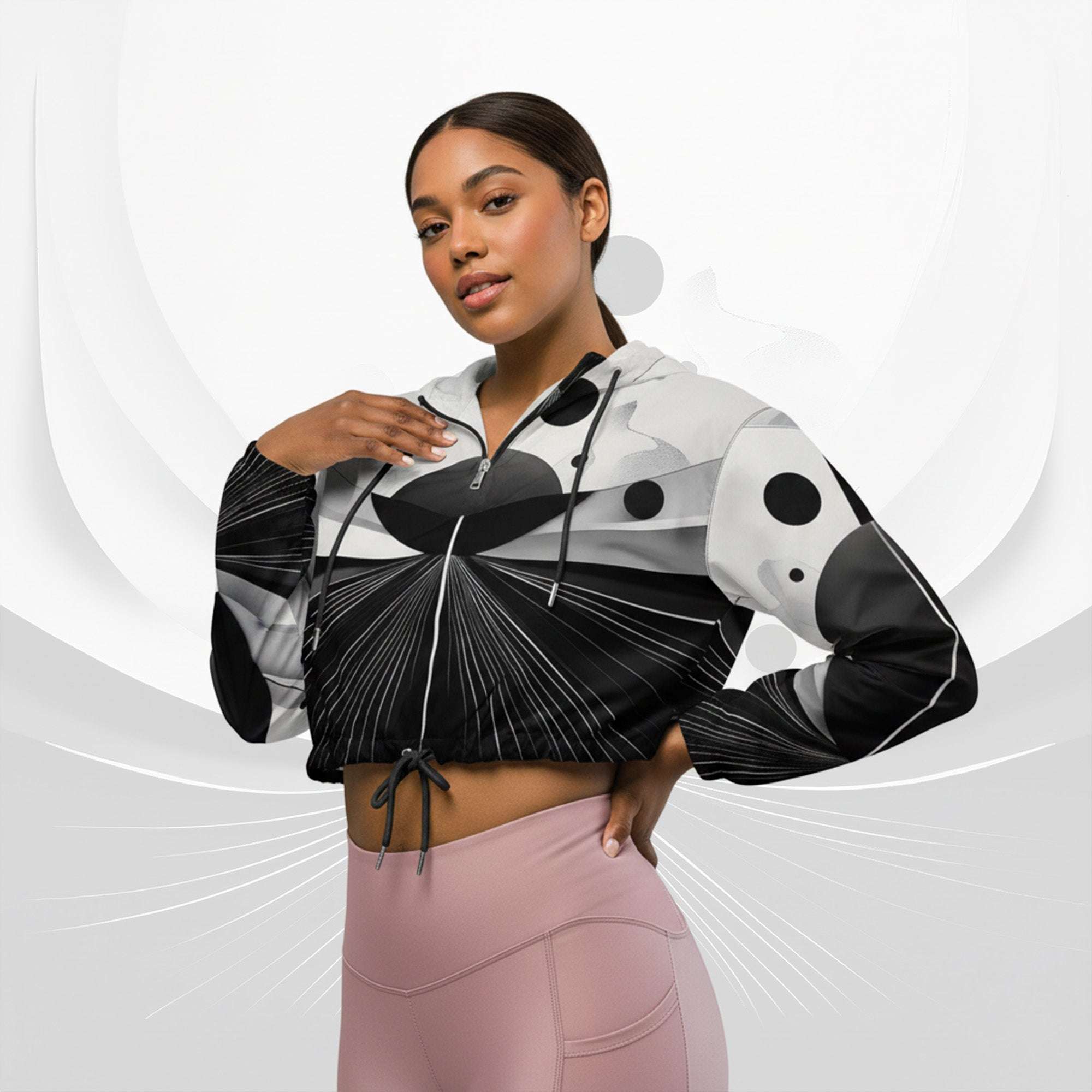 Women's ICN Cropped Windbreaker Print (No.19)