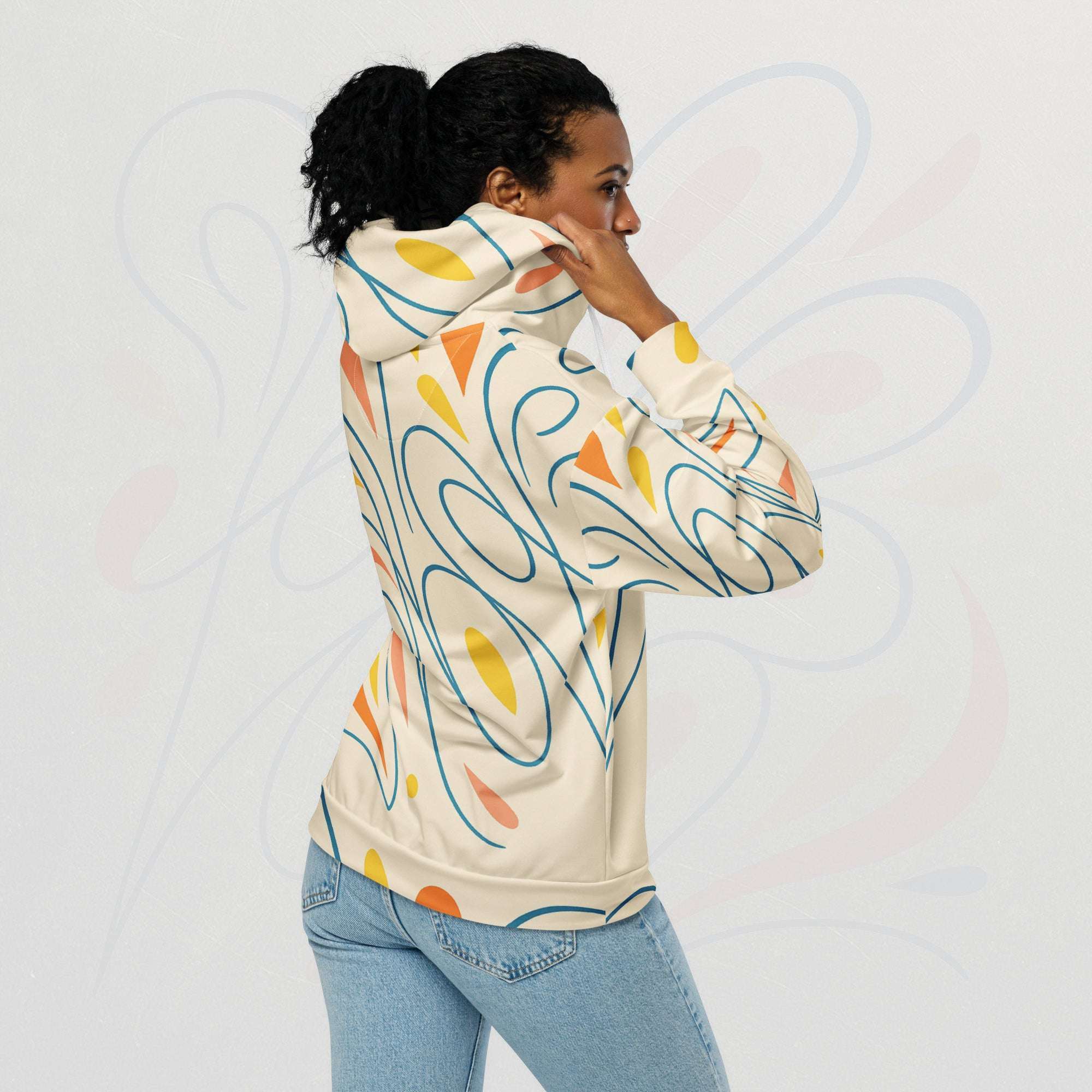 Women's Coral Canvas Hoodie (No.13)