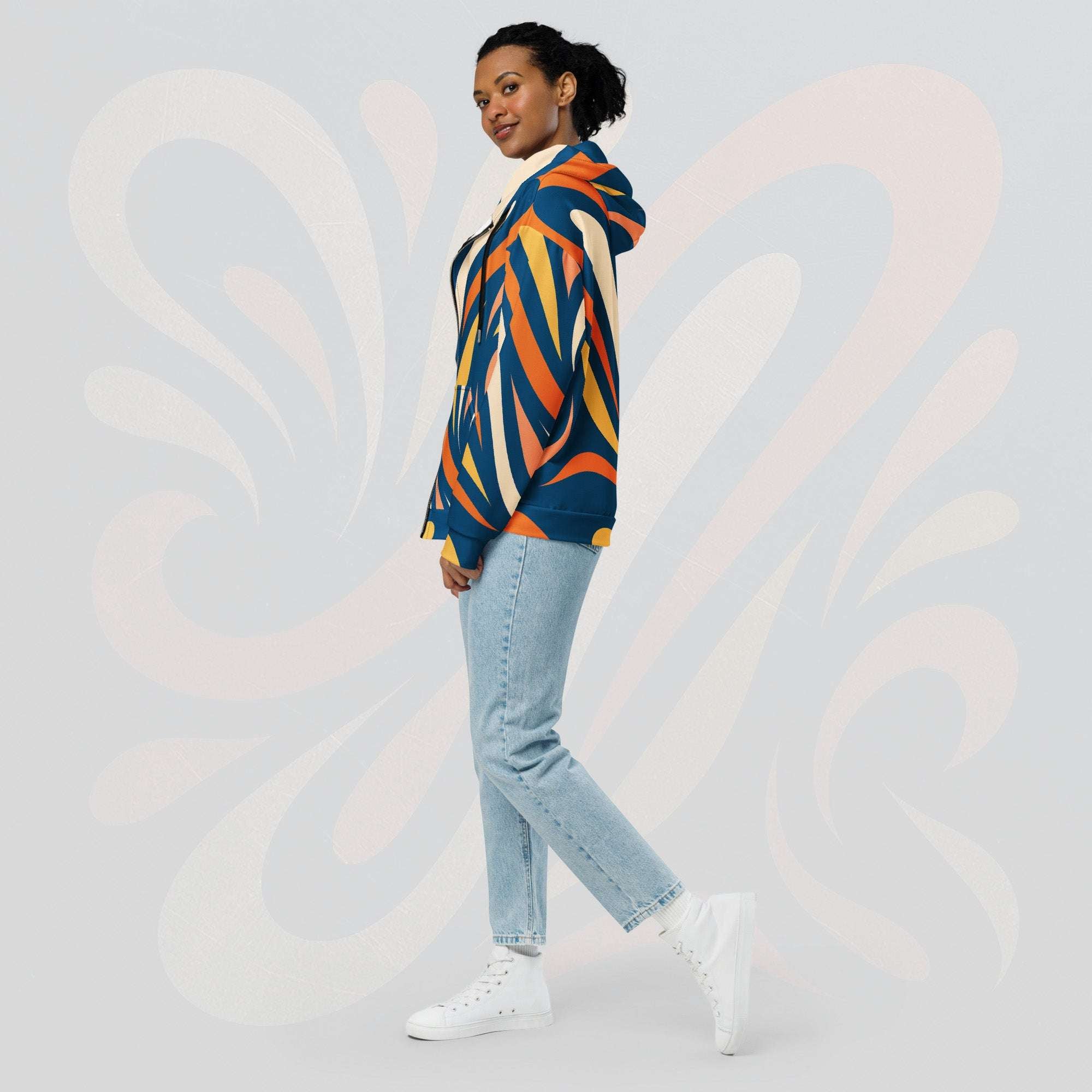 Women's Coral Canvas Hoodie (No.17)