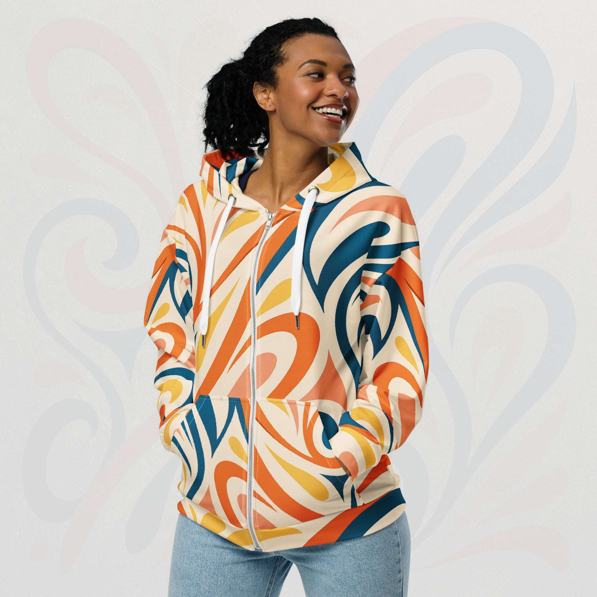 Women's Coral Canvas Hoodie (No.19)