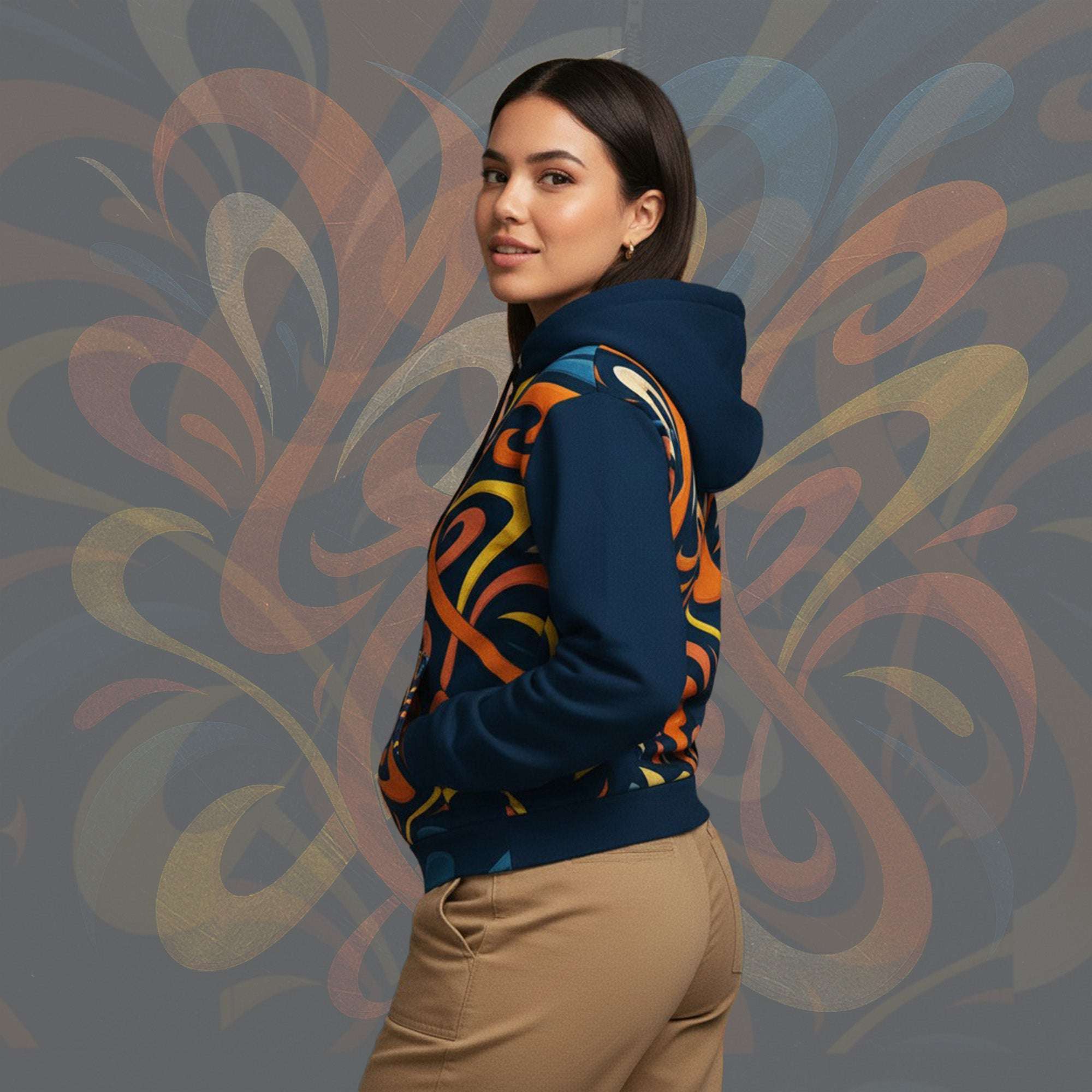 Women's Coral Canvas Hoodie (No.06)