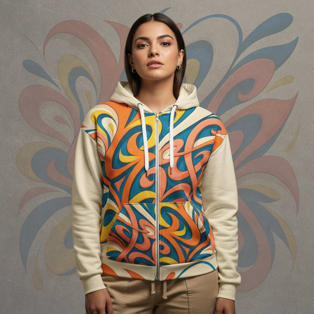 Women's Coral Canvas Hoodie (No.07)