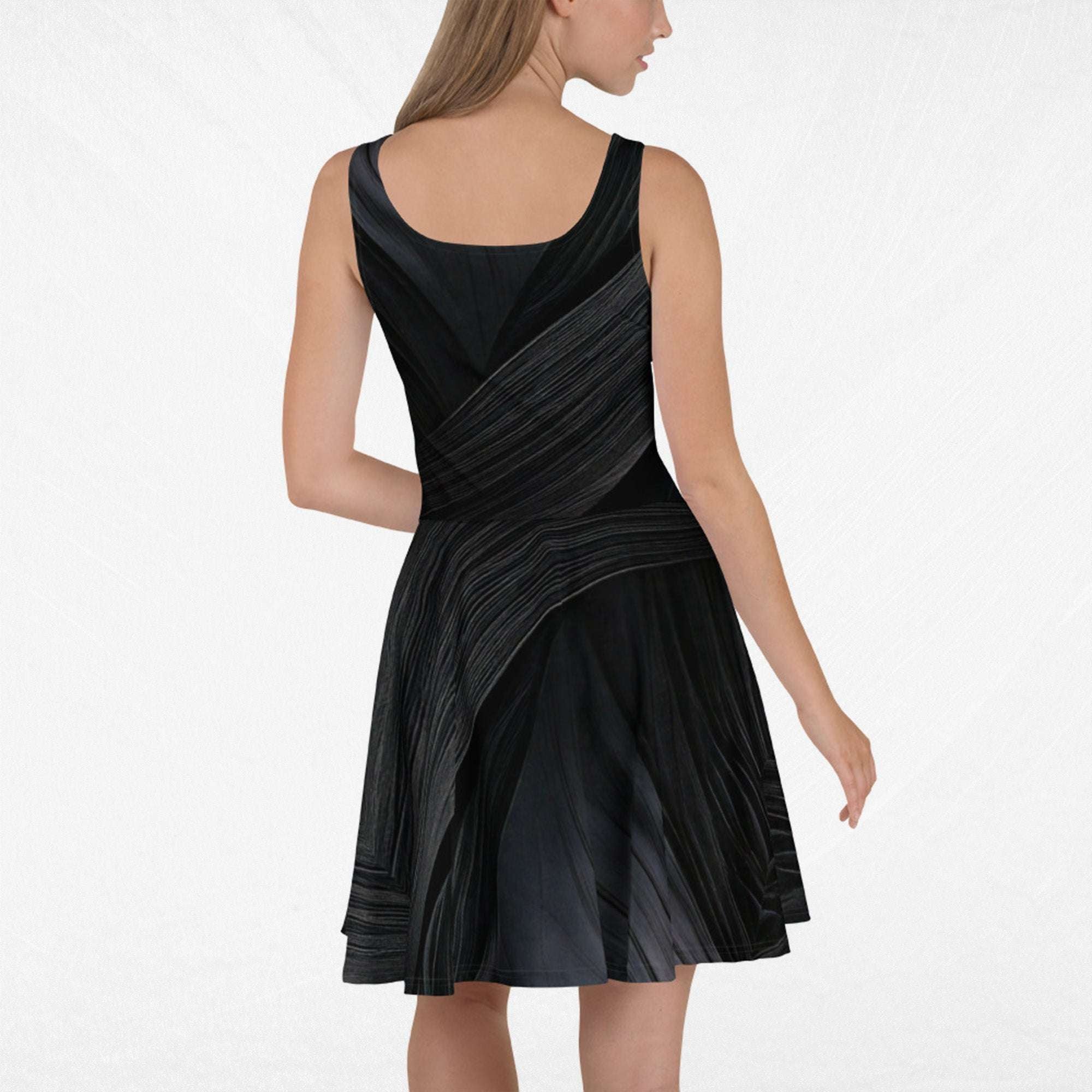 Women's Deep Black Skater Dress (No.07)