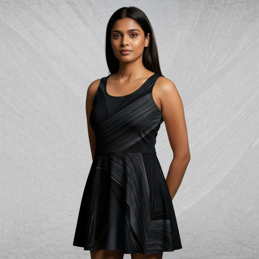 Women's Deep Black Skater Dress (No.07)