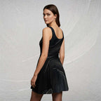 Women's Deep Black Skater Dress